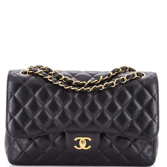 Chanel Jumbo Classic Double Flap Bag Quilted Caviar - Picture 1 of 8